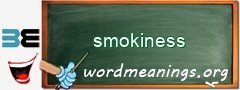 WordMeaning blackboard for smokiness